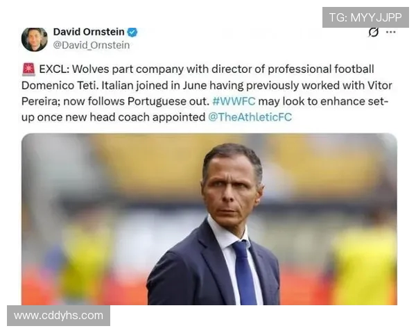 狼队官宣泰蒂出任职业足球总监 前罗马高管加盟强化战略体系